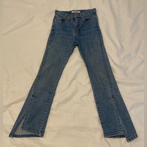 Andersson Bell Unbalance Slip Crop Jeans Medium Wash Blue 25” Waist (apa199w) - Picture 2 of 9